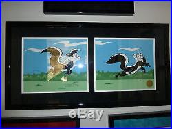 Framed Le Pursuit Pepe Le Pew Warner Brothers LE 750 Signed by Chuck Jones