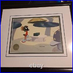 Framed Marvin The Martian Cel Autographed By Chuck Jones