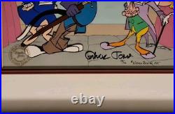 Framed SCARLET PUMPERNICKEL animation cel with background signed Chuck Jones