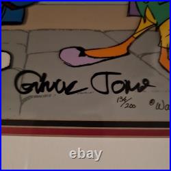 Framed SCARLET PUMPERNICKEL animation cel with background signed Chuck Jones