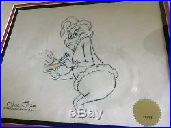 GRINCH WithTURKEY CHUCK JONES SIGNED ANIMATION CEL AND DRAWING