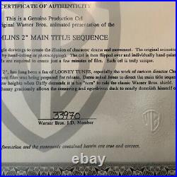 Gremlins 2 Main Title Sequence Production Cel Signed Chuck Jones, WB COA 1991