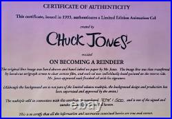 Grinch'On Becoming A Reindeer' Chuck Jones SIGNED Cel #374/500 + COA/NEW FRAME