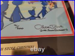 Grinch Stole Christmas Animation Cel COA Signed Chuck Jones Drawing Autograph
