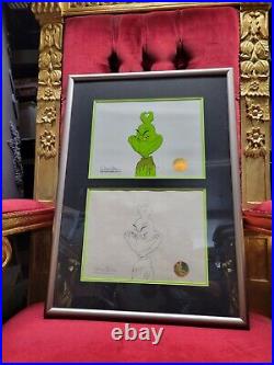 Grinch Stole Christmas Animation Cel Chuck Jones Signed Production Drawing COA