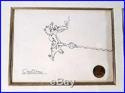 Grinch Stole Christmas Max Original Pencil Drawing & Cel SIGNED Chuck Jones COA