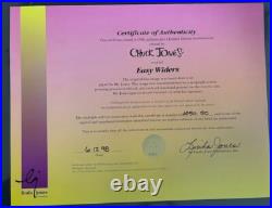 HAND-SIGNED Chuck Jones LE Cel art Easy Widers Bugs Daffy Elmer Fudd motorcycle