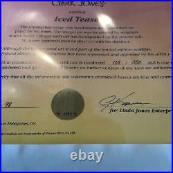 Iced Tease Road Runner Limited Production Cel Signed Chuck Jones, WB COA 1998