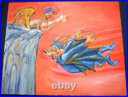 LARGE SIGNED CHUCK JONES Roadrunner Wile BATMAN WARNER BROTHERS CEL GICLEE PRINT