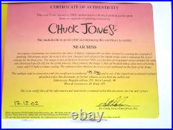 LARGE SIGNED CHUCK JONES Roadrunner Wile BATMAN WARNER BROTHERS CEL GICLEE PRINT