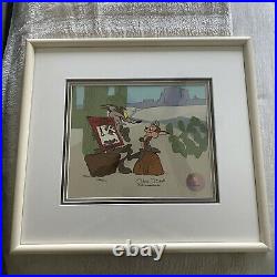 LOONEY TOONS ROAD SCHOLAR Wile E Coyote Animated Cel signed Chuck Jones RARE 256