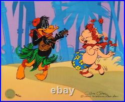 LOONEY TUNES HULA-LEI-LEI Chuck Jones Looney Tunes Cel Hawiian Luau Ukelele Art