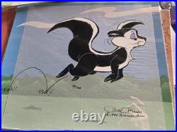 Linda, Chuck Jones Signed Pepé Le Pew Le Pursuit Animation Cel 1994 Warner Bros
