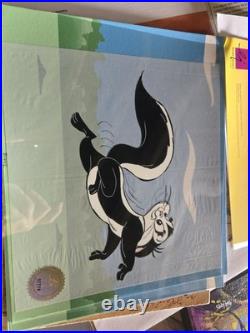 Linda, Chuck Jones Signed Pepé Le Pew Le Pursuit Animation Cel 1994 Warner Bros