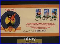 LooneyTunes-Daffy Duck-Original Production Cel &Postage Stamp SIGNED Chuck Jones