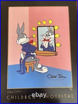 Looney Tunes Chuck Jones Mechanically Signed Poster Buggs Bunny