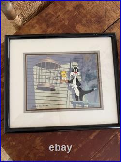 Looney Tunes Chuck Jones Signed Framed Cel Tweety Sylvester Limited Warner Bros