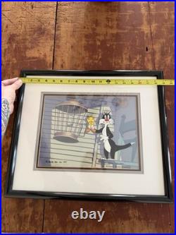 Looney Tunes Chuck Jones Signed Framed Cel Tweety Sylvester Limited Warner Bros