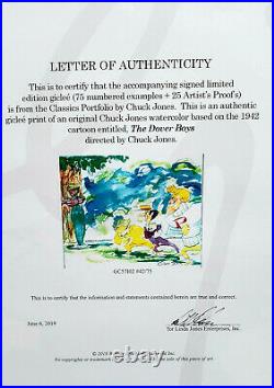 Looney Tunes Chuck Jones estate Signed Limited Edition Gicleé Print with coa