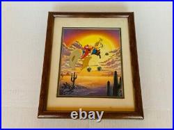 Looney Tunes Chuck Jones framed art print Limited Edition Yosemite Sam horse vtg