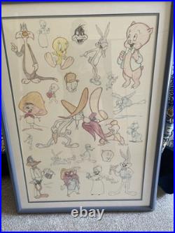 Looney Tunes Hand sketching. Huge. Virgil Ross Signed. Rare. Incredible