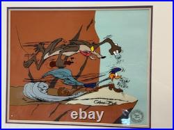 Looney Tunes WILE COYOTE ROAD RUNNER Salt And Pepper Chuck Jones Signed Cel LE