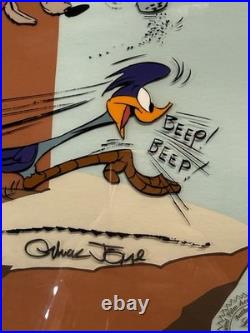 Looney Tunes WILE COYOTE ROAD RUNNER Salt And Pepper Chuck Jones Signed Cel LE