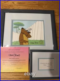 Marc Anthony & Kitty II 1991 Chuck Jones Signed Limited Cel COA + Autograph Note