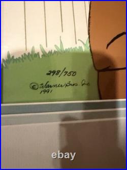 Marc Anthony & Kitty II 1991 Chuck Jones Signed Limited Cel COA + Autograph Note