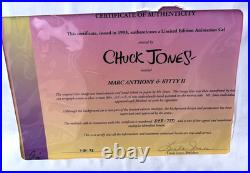 Marc Anthony & Kitty II Original Animation Cel Signed by Chuck Jones with COA 1993