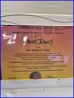 Mark of Zerro Daffy Duck framed signed Chuck Jones cel wb Looney Tunes animation