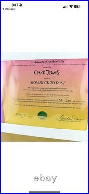 Marvin Martian Chuck Jones Signed Cel Duck Dodgers Original Sketch Art