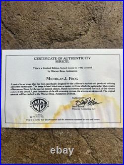 Michigan J Frog Sericel 12x9, from 1992. Limited Edition, COA from Warner Bros