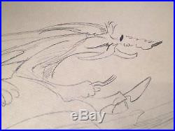 Original Chuck Jones Coyote And Road-Runner Pencil Drawing Signed 1987