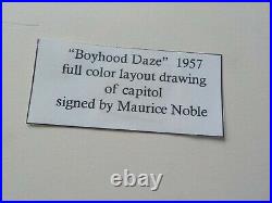 Original Warner BOYHOOD Daze Sketch Drawing Cel Cell Signed Chuck Jones/Noble