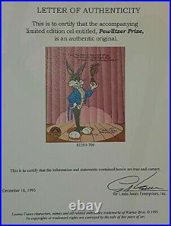PEWLITZER PRIZE Bugs Bunny Chuck Jones- Ltd Ed Sericel Hand-Painted Color COA