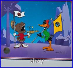 PLANET X Bugs Bunny Daffy Duck with Marvin Martian Cel Signed Chuck Jones Art