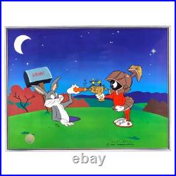 Peace and Carrots Chuck Jones Signed Cel Marvin Martian and Bugs Bunny Art