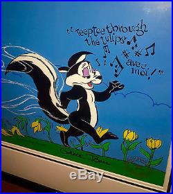 Pepe Le Pew Warner Brothers Cel Pepe In The Tulips Rare Signed Chuck Jones Cell