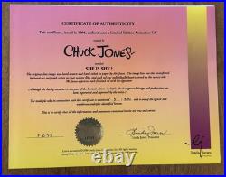 Pepe & Penelope She is Shy Limited Edition Signed Cel By Chuck Jones 5/500