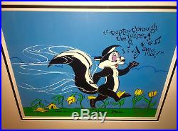 Pepe le pew warner brothers cel pepe In the tulips rare signed chuck jones cell