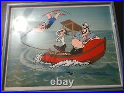 Popeye animation cel signed by Myron Waldman Popeye Jumps for olive 108of250