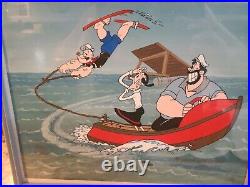 Popeye animation cel signed by Myron Waldman Popeye Jumps for olive 108of250
