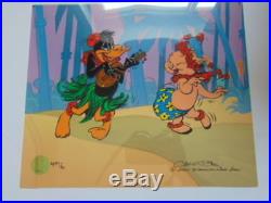 Porky Pig Chuck Jones Cel Daffy Duck COA AP37/50 Signed Hula-Lei-Lei Warner Bros