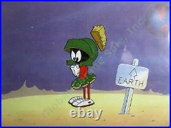 RARE Marvin the Martian Chuck Jones Animation Production Cel Earth Sign COA NR