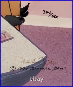 RARE Warner Bros CHUCK JONES Cel BUGS BUNNY DENTIST & DAFFY DUCK COA #344/500