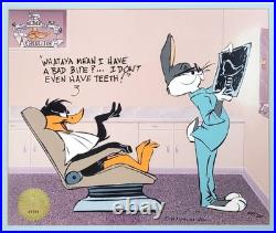 RARE Warner Bros CHUCK JONES Cel BUGS BUNNY Dentist DAFFY Duck BAD BITE #344/500