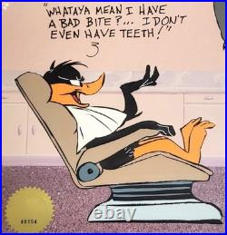 RARE Warner Bros CHUCK JONES Cel BUGS BUNNY Dentist DAFFY Duck BAD BITE #344/500