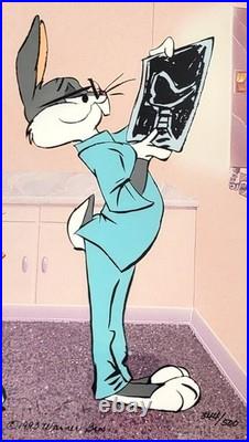RARE Warner Bros CHUCK JONES Cel BUGS BUNNY Dentist DAFFY Duck BAD BITE #344/500