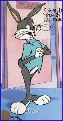 RARE Warner Bros HOUND'S TOOTH Cel BUGS BUNNY PORKY PIG Signed CHUCK JONES 44/50